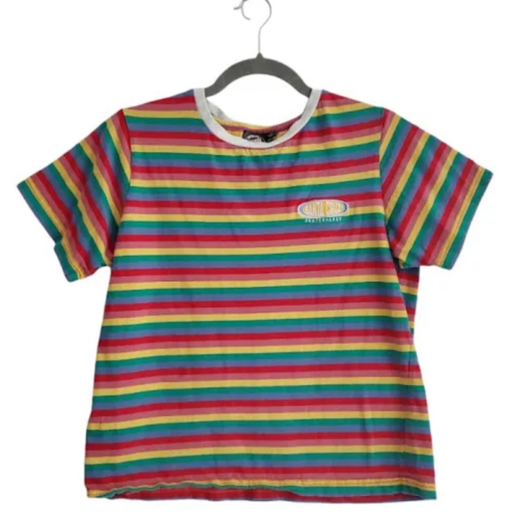 Santa Cruz Skateboards - Striped Rainbow Cropped Shirt